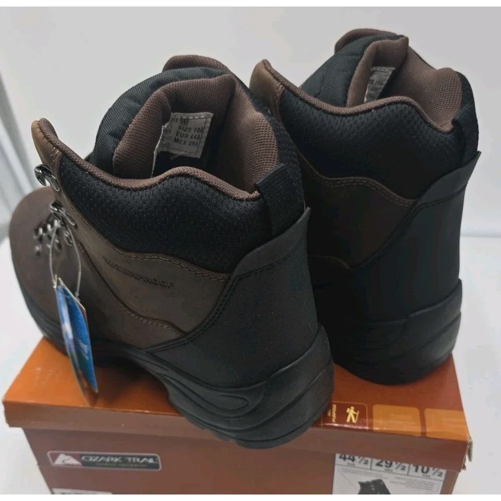 Ozark Trail Bandy II Men's Hiking Boots 10.5 W Dark Brown Leather Waterproof